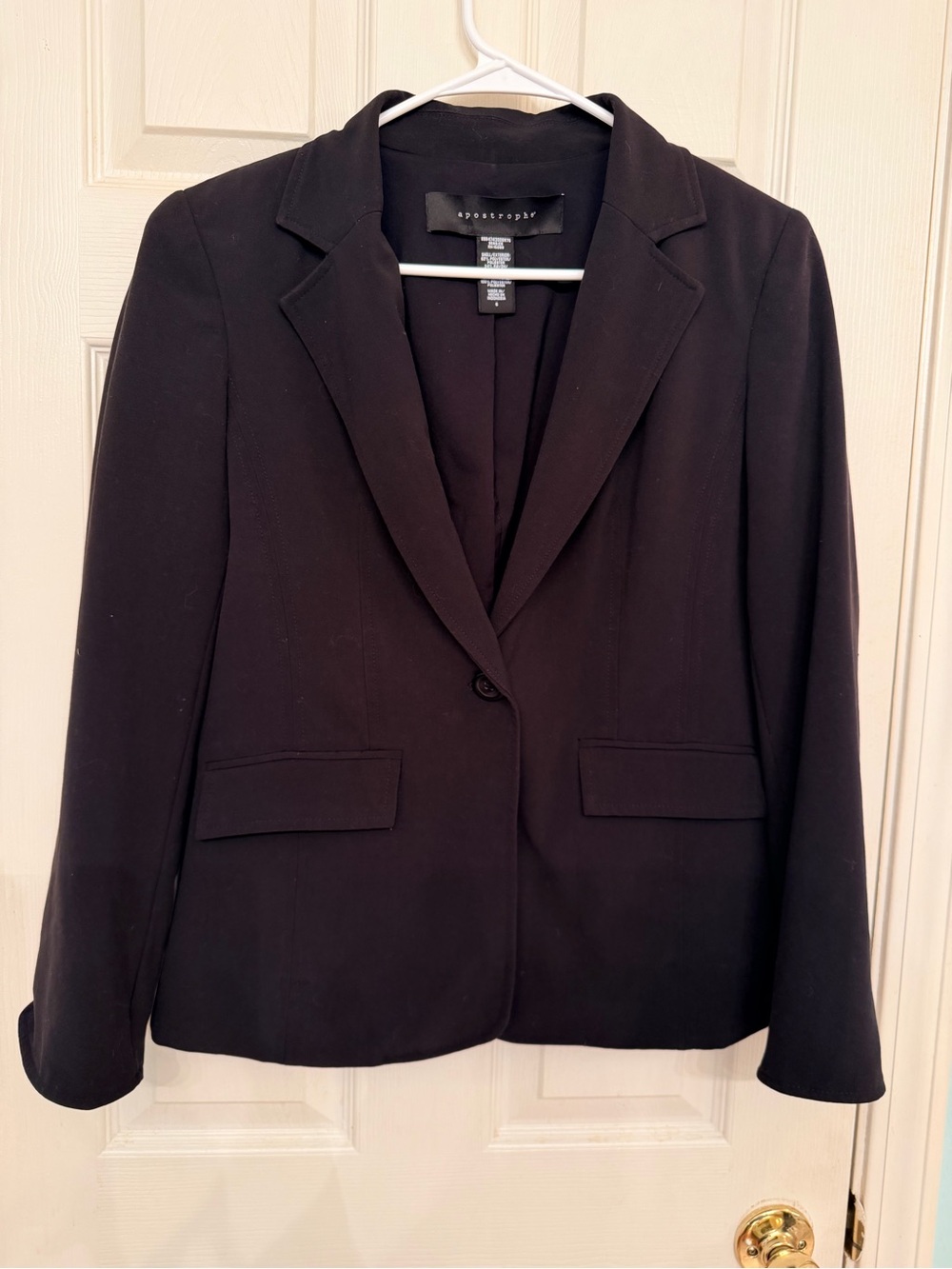 Apostrophe Black Single-Button Notch-Lapel Blazer